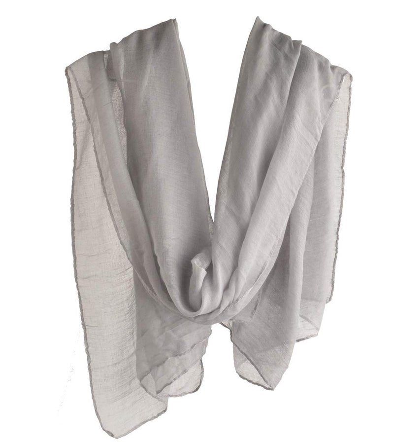 woogwin Women's Cotton Scarves Lady Light Soft Fashion Solid Scarf Wrap Shawl (One Size, Gray) - Image 3